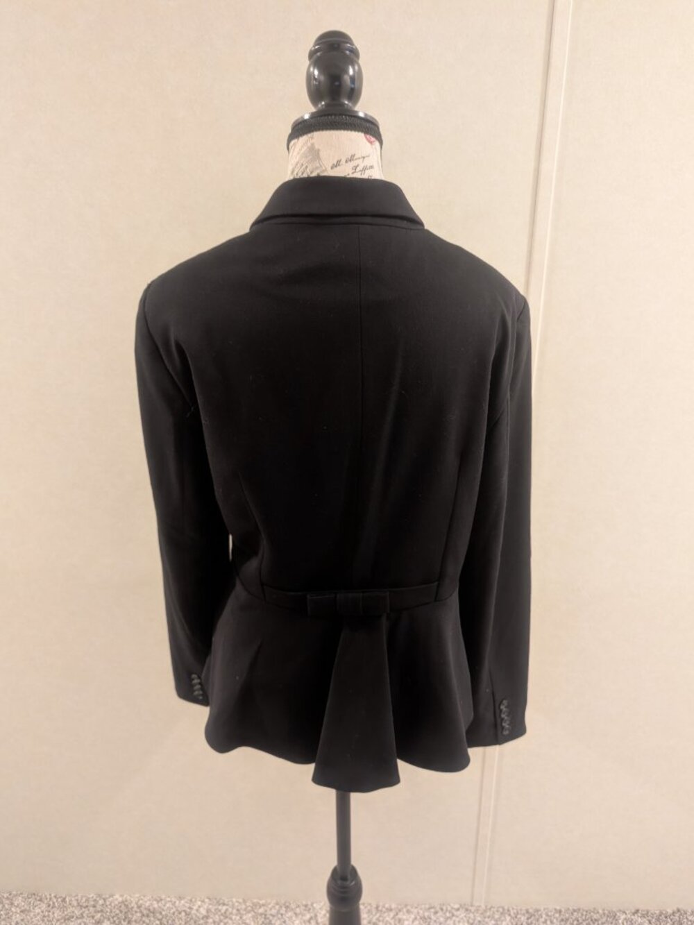 ELLE Black One Button Career Blazer Jacket Women's 14 Tailored Stretch - Picture 8 of 9